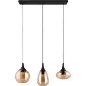 Trio Lumina 317000313 zwarte hanglamp met amber glas