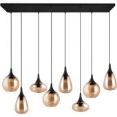 Trio Lumina 317000813 zwarte hanglamp met amber glas