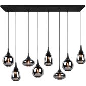 Trio Lumina 317000832 mat zwarte hanglamp met verchroomd glas
