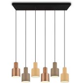 Trio Agudo 319400617 metalen hanglamp met zes kappen