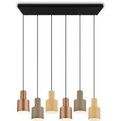 Trio Agudo 319400617 metalen hanglamp met zes kappen