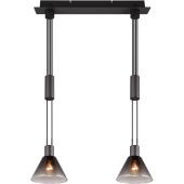 Trio Stanley 319500232 zwarte hanglamp met twee trekpendels