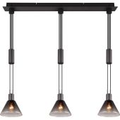 Trio Stanley 319500332 zwarte hanglamp met drie trekpendels