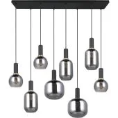 Trio Diva 319800832 zwarte hanglamp met chroom verdampt glas