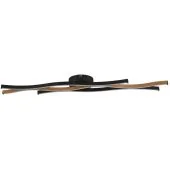 Searchlight Bloom 32103-1BK zwart met houtkleurige plafondlamp