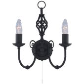 Searchlight Zanzibar 3380-2 zwarte wandlamp