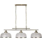 Searchlight Bistro 3593-3AB antiek bronzen hanglamp met holofoon glas