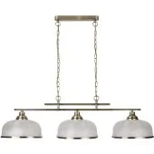 Searchlight Bistro 3593-3AB antiek bronzen hanglamp met holofoon glas