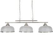 Hanglamp Bistro 3593-3SS staal kleurige hanglamp met holofaan glas