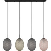 Trio Facette 364200417 amber, groen en rookglazen hanglamp