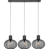 Trio Gila 365700332 zwarte hanglamp met drie kappen
