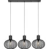 Trio Gila 365700332 zwarte hanglamp met drie kappen