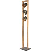 Trio Bell 401900367 antiek stalen vloerlamp met hout