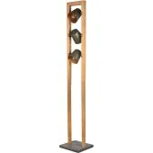 Trio Bell 401900367 antiek stalen vloerlamp met hout