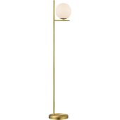 Trio Pure 402000108 messing kleurige vloerlamp met opaal glas