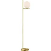 Trio Pure 402000108 messing kleurige vloerlamp met opaal glas