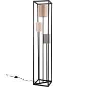 Trio Ross 403100317 zwarte vloerlamp met drie kleuren kappen