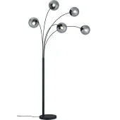 Trio Salini 408500542 booglamp met vijf rookglazen bollen