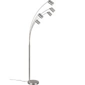 Trio Marley 412400507 staal kleurige vijfarmige vloerlamp