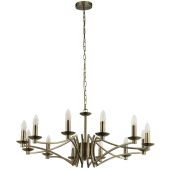 Searchlight Ascot 41312-12AB antiek bronzen twaalf lichts kroonluchter