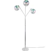Trio Paxton 416900306 chromen vloerlamp met iriserend glas