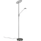Trio Brantford 425610207 staal kleurige uplighter met leeslamp