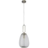 Hanglamp Elixer 43581-1SN hanglamp met geribbeld glas