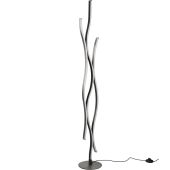 Trio Blaze 441210305 geborsteld aluminium gebogen vloerlamp