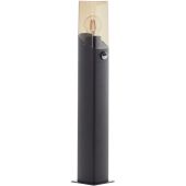 Brilliant Minou 44313/93 zwarte paallamp met bewegingsmelder
