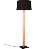 Trio Rahul 447610232 houten vloerlamp met zwarte kap