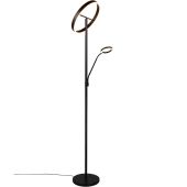 Trio Willis 449510232 zwarte uplighter met leeslamp