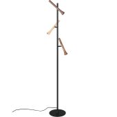 Trio Fiato 452010317 zwarte vloerlamp met kappen in bruin tinten