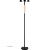 Trio Celeste 454910132 zwarte vloerlamp met verchroomd glas