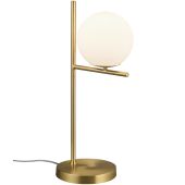Trio Pure 502000108 messing kleurige tafellamp met opaal glas