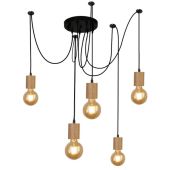 Searchlight Spinny 50213-5NA zwarte hanglamp met houden lamphouders