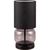 Trio Elio 517800154 rookglazen tafellamp met zwarte kap