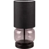 Trio Elio 517800154 rookglazen tafellamp met zwarte kap