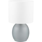Trio Vela 517900111 grijs glazen tafellamp met witte kap