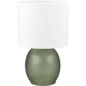 Trio Vela 517900115 groen glazen tafellamp met witte kap