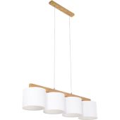 Britop Aprillia 524410404 Eikenhouten hanglamp met witte kapjes