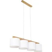 Britop Aprillia 524410404 Eikenhouten hanglamp met witte kapjes