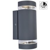 Lutec Focus 5604023118 antraciet grijze wandlamp met dag nacht sensor