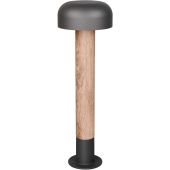 Trio Fraser 562560135 antraciet sokkellamp met hout imitatie