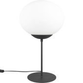 Trio Fomento 563100132 zwarte tafellamp met wit glas
