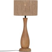 Trio Toba 567200130 houten tafellamp met kap van jute touw