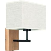 Britop Boho 57190974 eikenhouten wandlamp met linnen kap