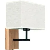 Britop Boho 57190974 eikenhouten wandlamp met linnen kap