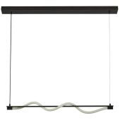 Searchlight Serpent 57211BK zwarte hanglamp met opalen buis