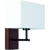 Britop Sonar 5721976 walnoot wandlamp met witte kap