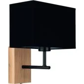 Britop Sonar 5722974 eiken wandlamp met zwarte kap